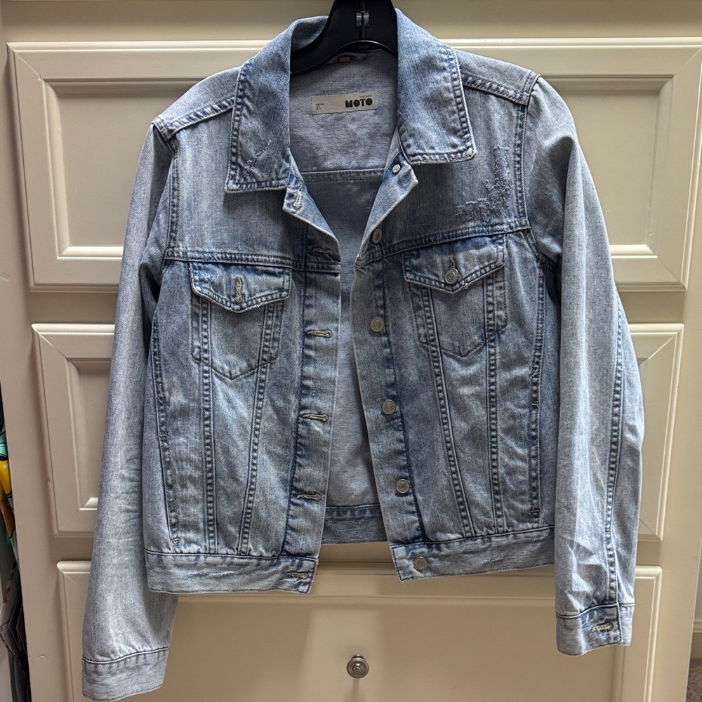 Topshop Moto Light Blue Denim Jacket